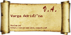 Varga Adriána névjegykártya