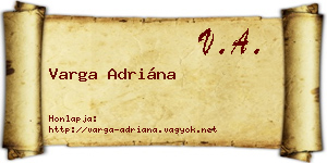Varga Adriána névjegykártya