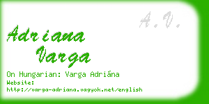 adriana varga business card