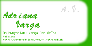 adriana varga business card